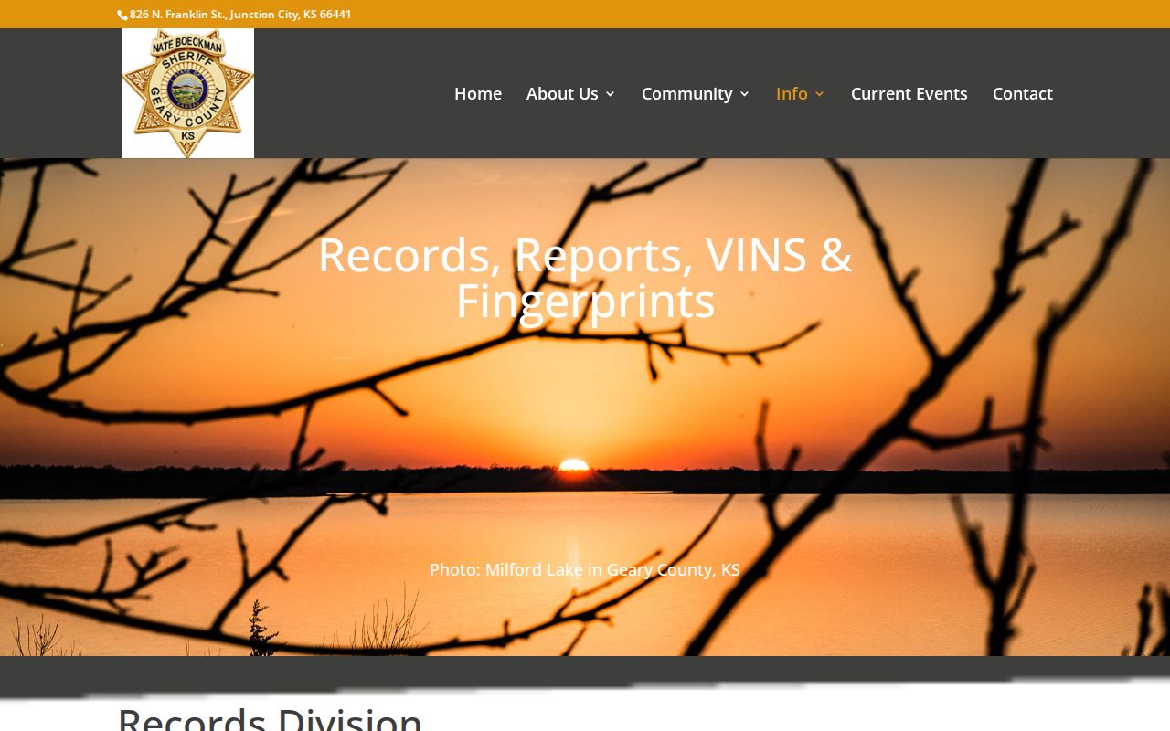 Geary County Sheriff release records request channels and fee